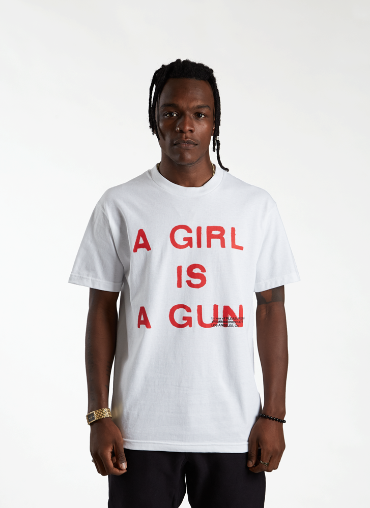 'A Girl is a Gun' T-shirt - White