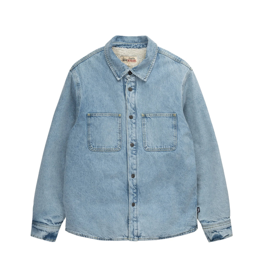 Sherpa Lined Denim Shirt - Stone Wash
