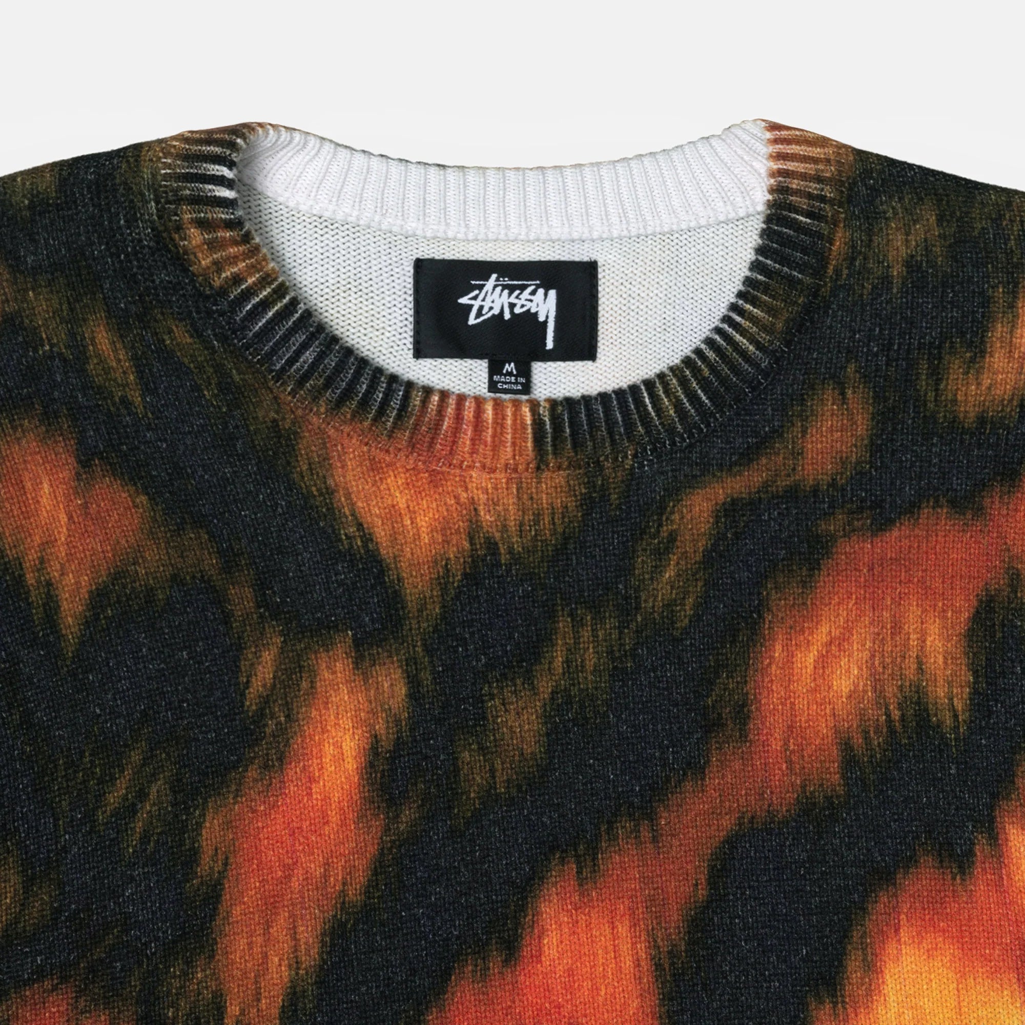 Unspoken  Stussy Printed Fur Sweater - Tiger