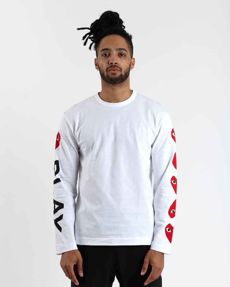 Longsleeve T-shirt with Arm Hearts - White