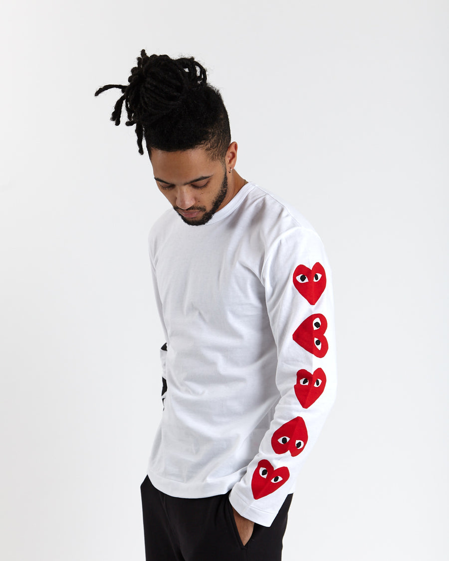 Longsleeve T-shirt with Arm Hearts - White