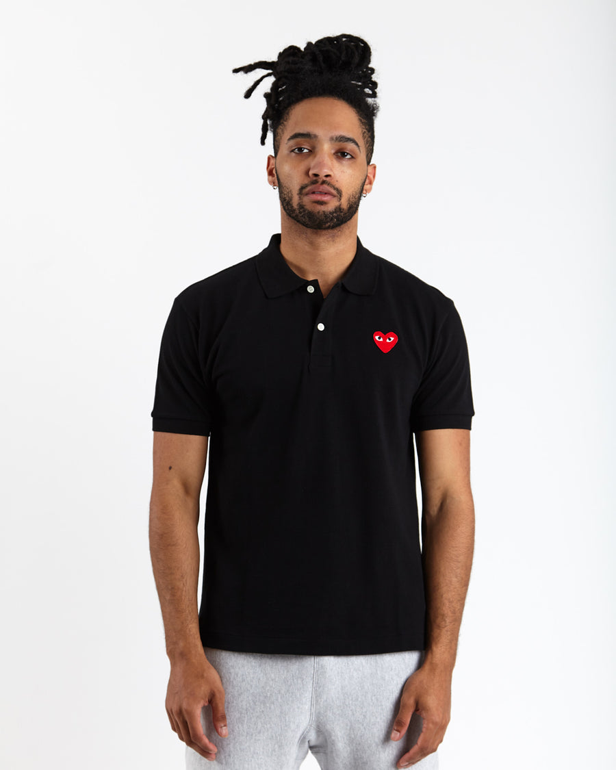 Red Heart Play Polo Shirt - Black