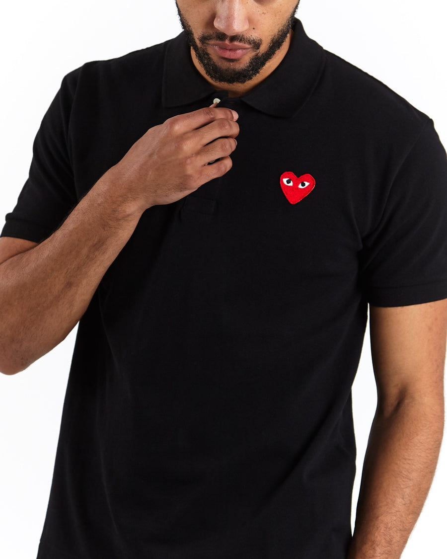 Red Heart Play Polo Shirt - Black