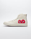 Comme des Garcons Play Peek-A-Boo High-Top Canvas Sneakers White