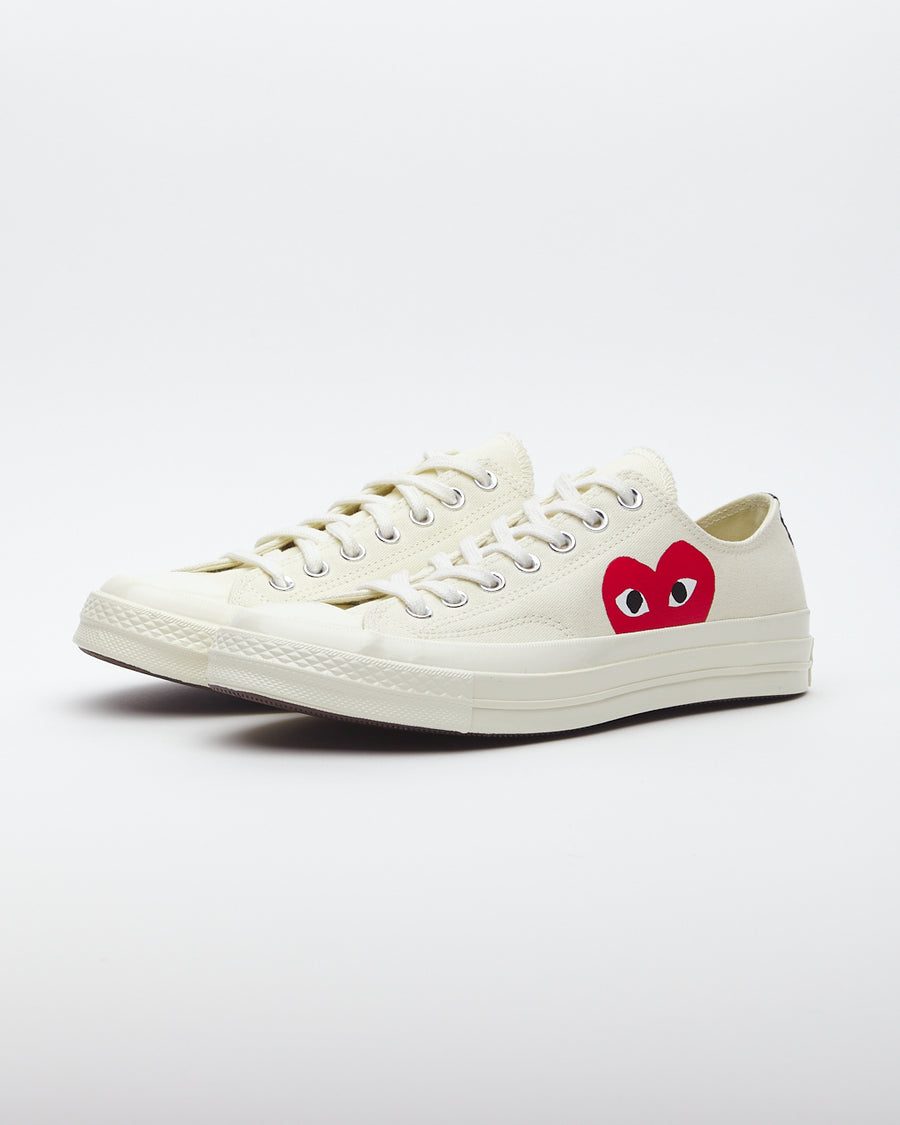 Comme des Garcons Play Peek-A-Boo Low-Top Canvas Sneakers White
