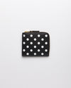 Polka Dots Printed Wallet 1/2 Zip - Black  (SA3100PD)