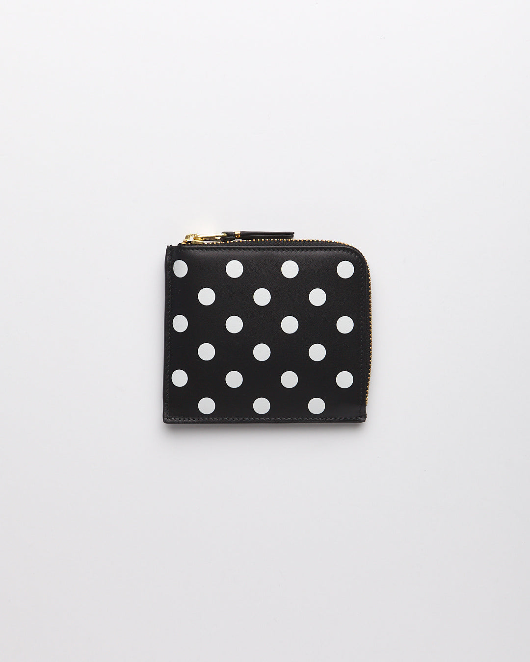 Polka Dots Printed Wallet 1/2 Zip - Black  (SA3100PD)