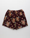 Dejavu Woven Floral Shorts - Maroon
