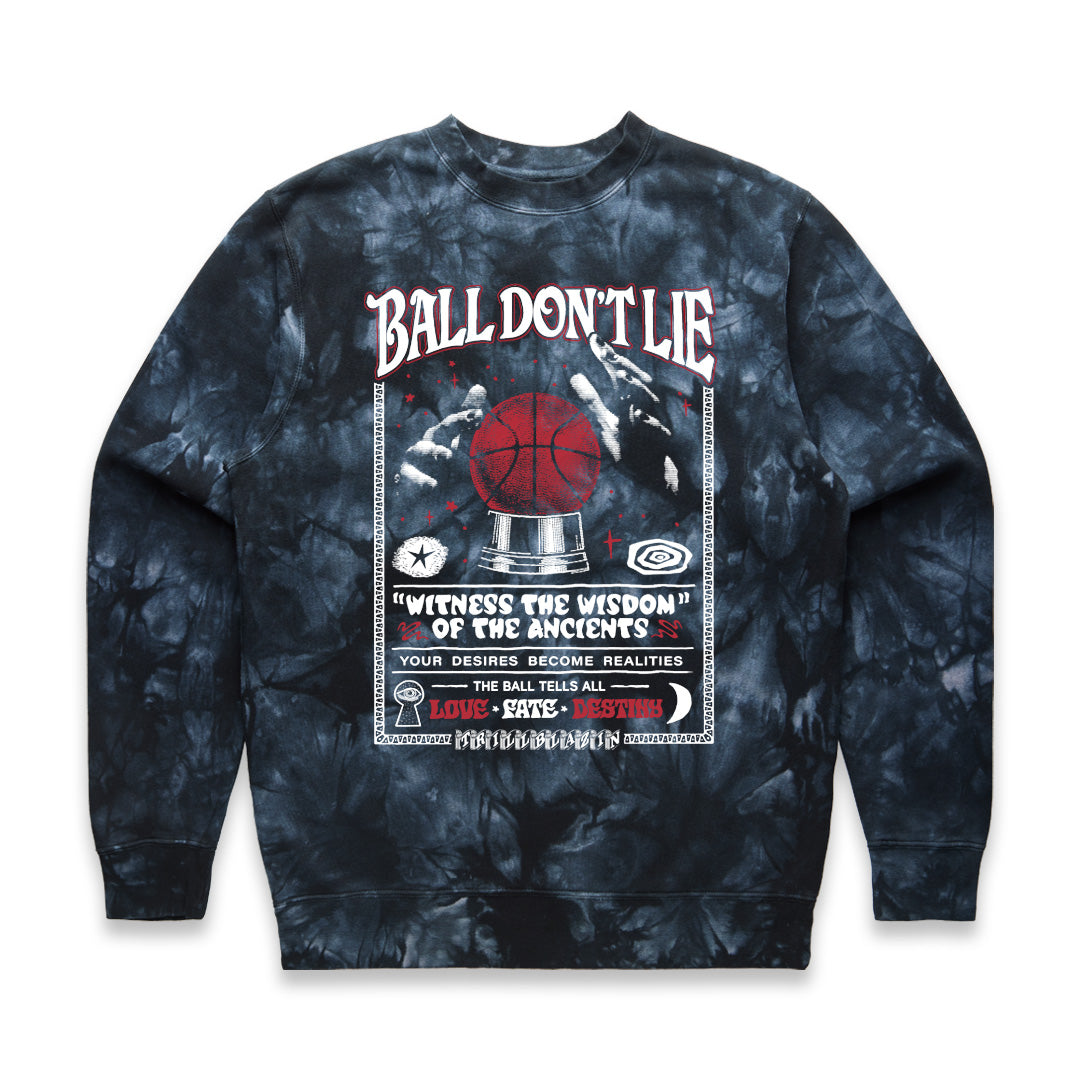 Ball Tells All Crewneck - Black Tie Dye