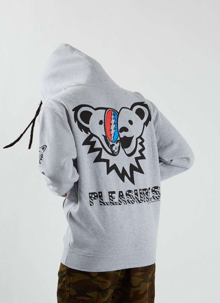 Grateful Dead Men's Trippy Bears Hooded Sweatshirt XX-Large Grey 