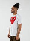T-shirt with Large Red Heart - White