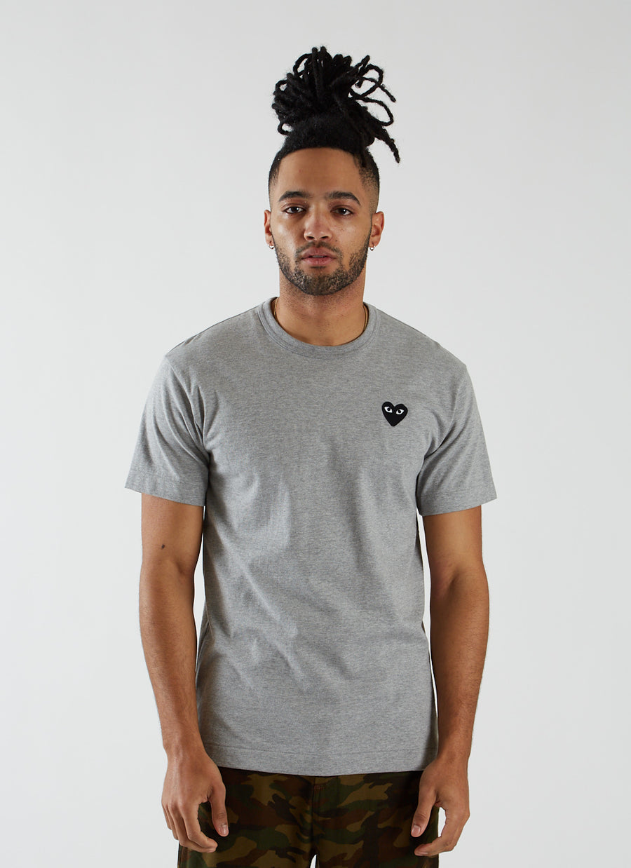 T-shirt with Black Heart - Grey