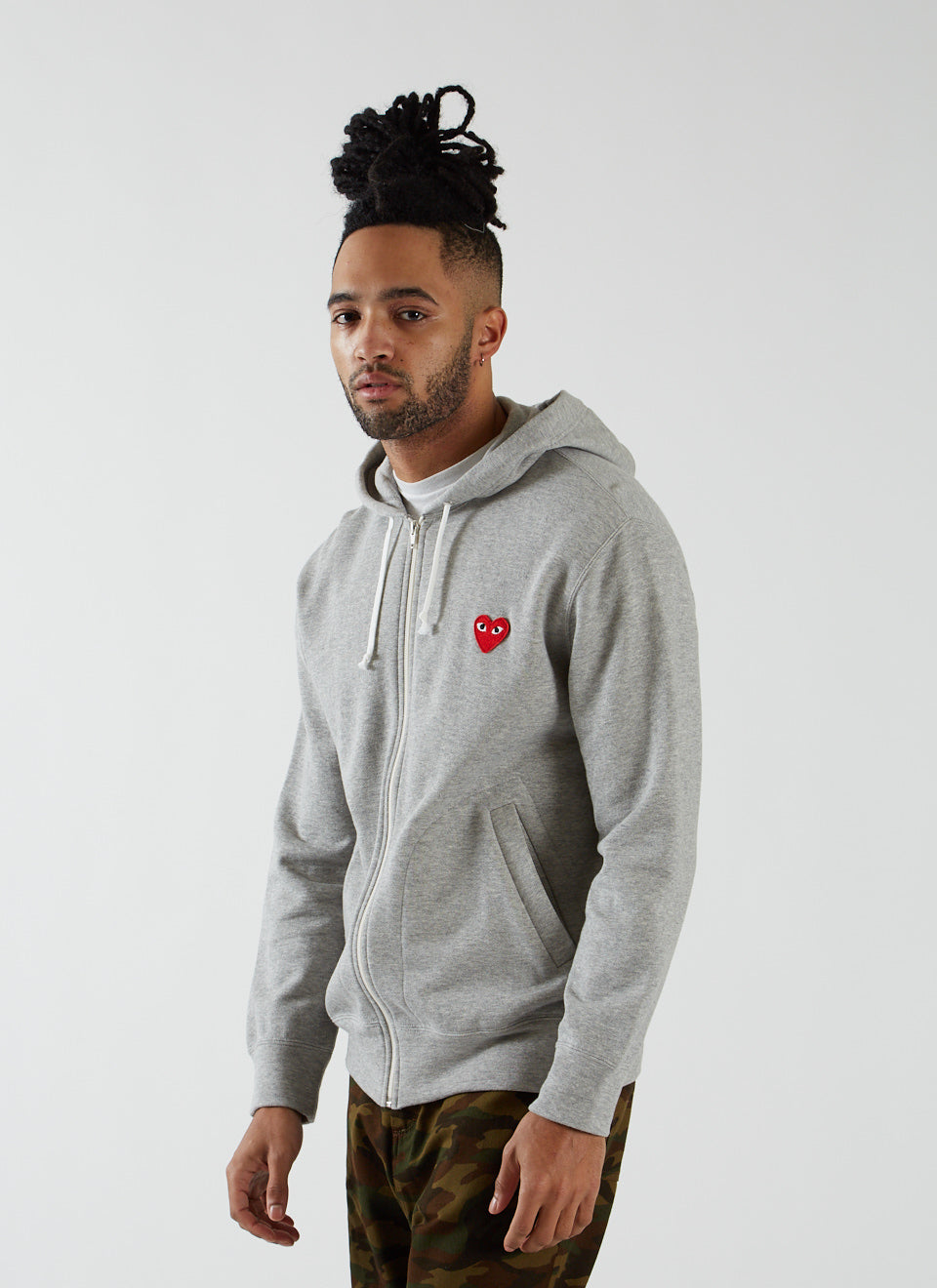 Unspoken | Comme Des Garçons PLAY Zip Hooded Sweatshirt - Grey