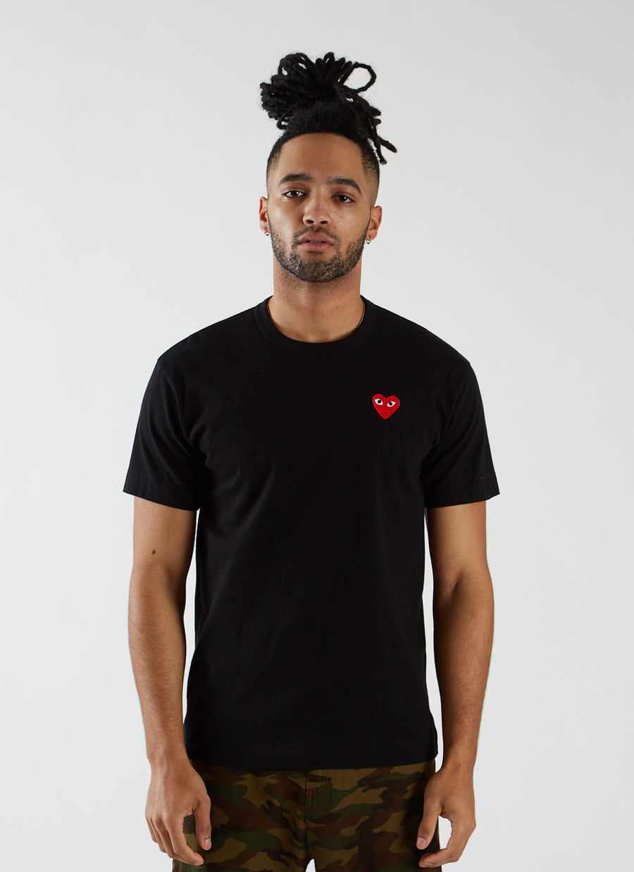 T-shirt with Red Heart - Black