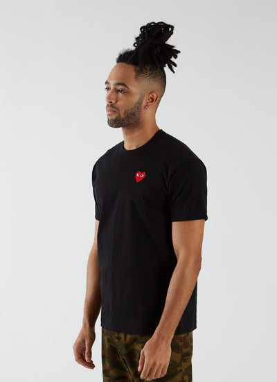 T-shirt with Red Heart - Black