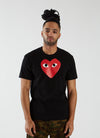 T-shirt with Large Red Heart - Black