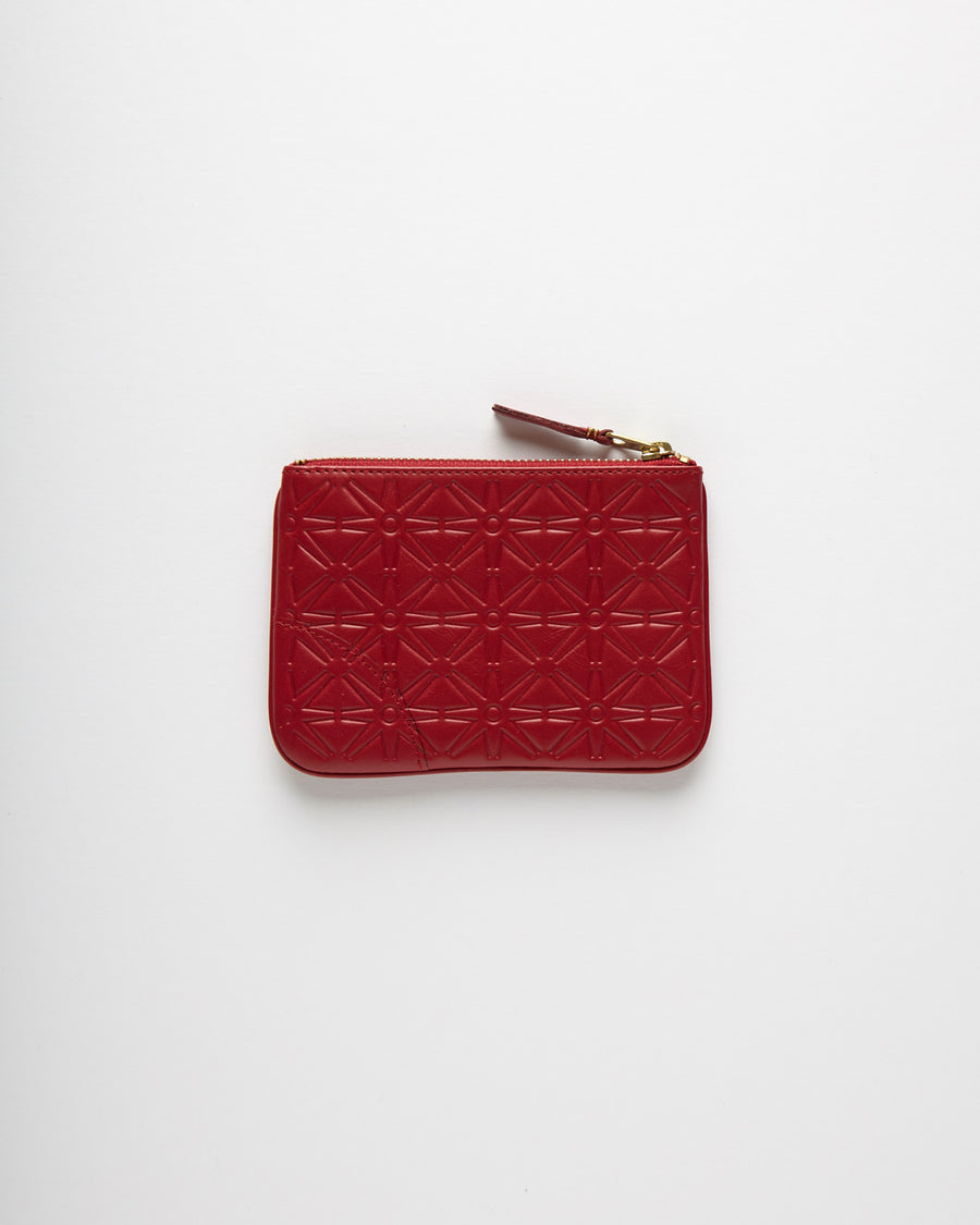 Embossed Leather Line Wallet - Red (SA810E-A)