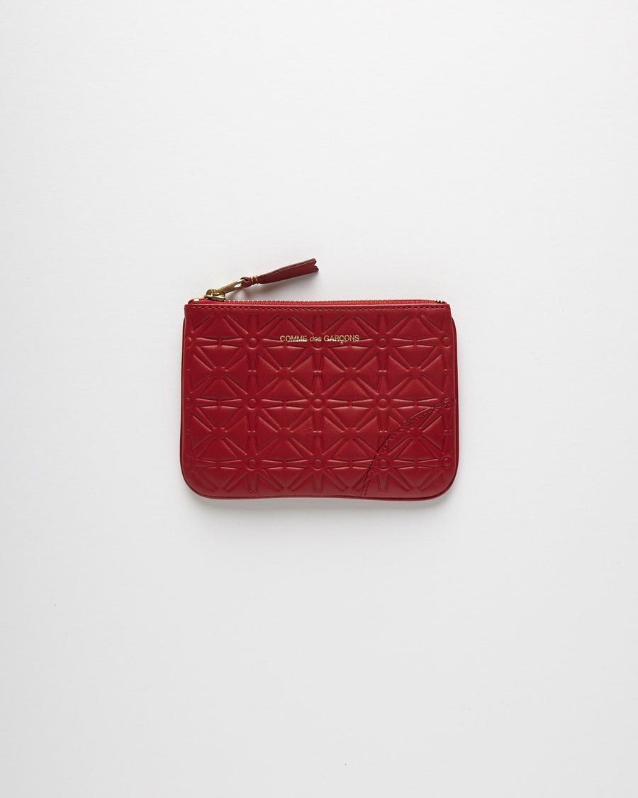 Embossed Leather Line Wallet - Red (SA810E-A)