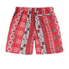 Paisley Plaid Water Short - Red