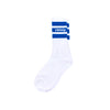 Stripe Crew Socks - White / Blue