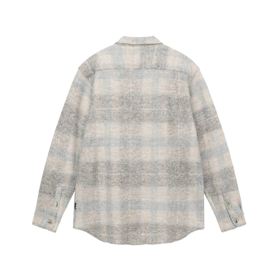 Plaid Knit Shirt - Grey