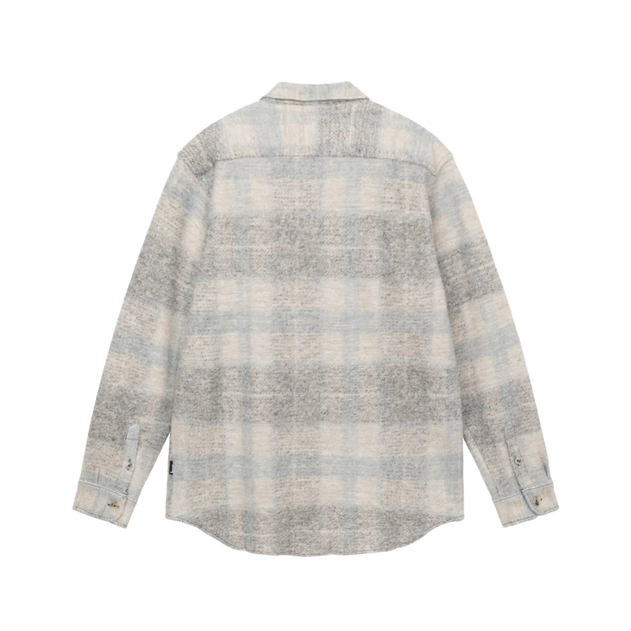 Plaid Knit Shirt - Grey