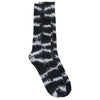 Dyed Stripe Ribbed Crew Socks - Black