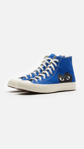 Comme des Garcons Play Peek-A-Boo High-Top Canvas Sneakers Blue