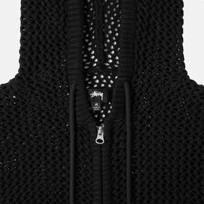 Mesh Zip Hood - Black