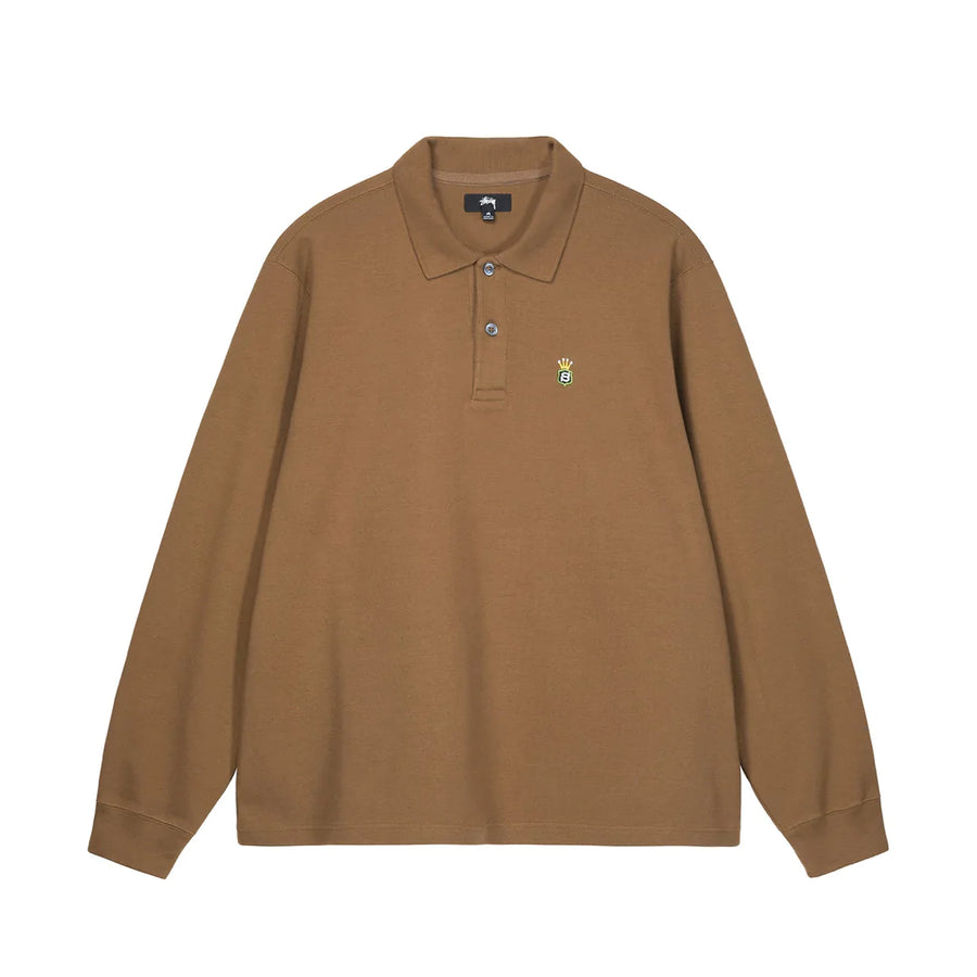 Ls Rib Polo - Light Brown