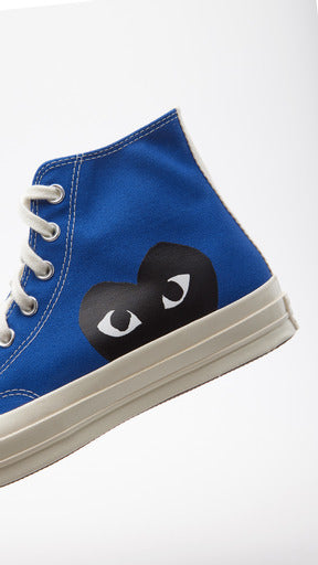 Comme des Garcons Play Peek-A-Boo High-Top Canvas Sneakers Blue