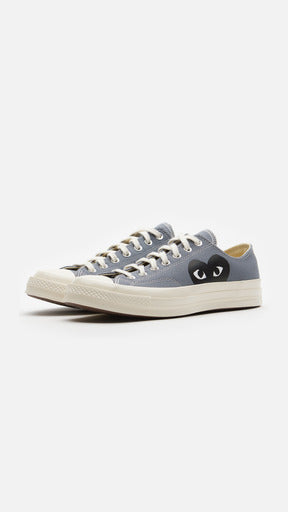 Comme des Garcons Play Peek-A-Boo Low-Top Canvas Sneakers Grey