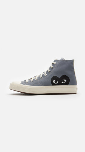 Comme des Garcons Play Peek-A-Boo High-Top Canvas Sneakers Grey