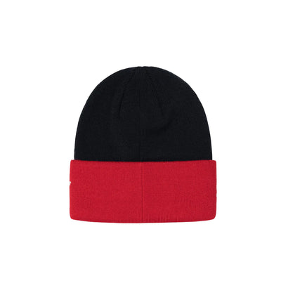 Helvetica Jacquard Beanie - Red / Black