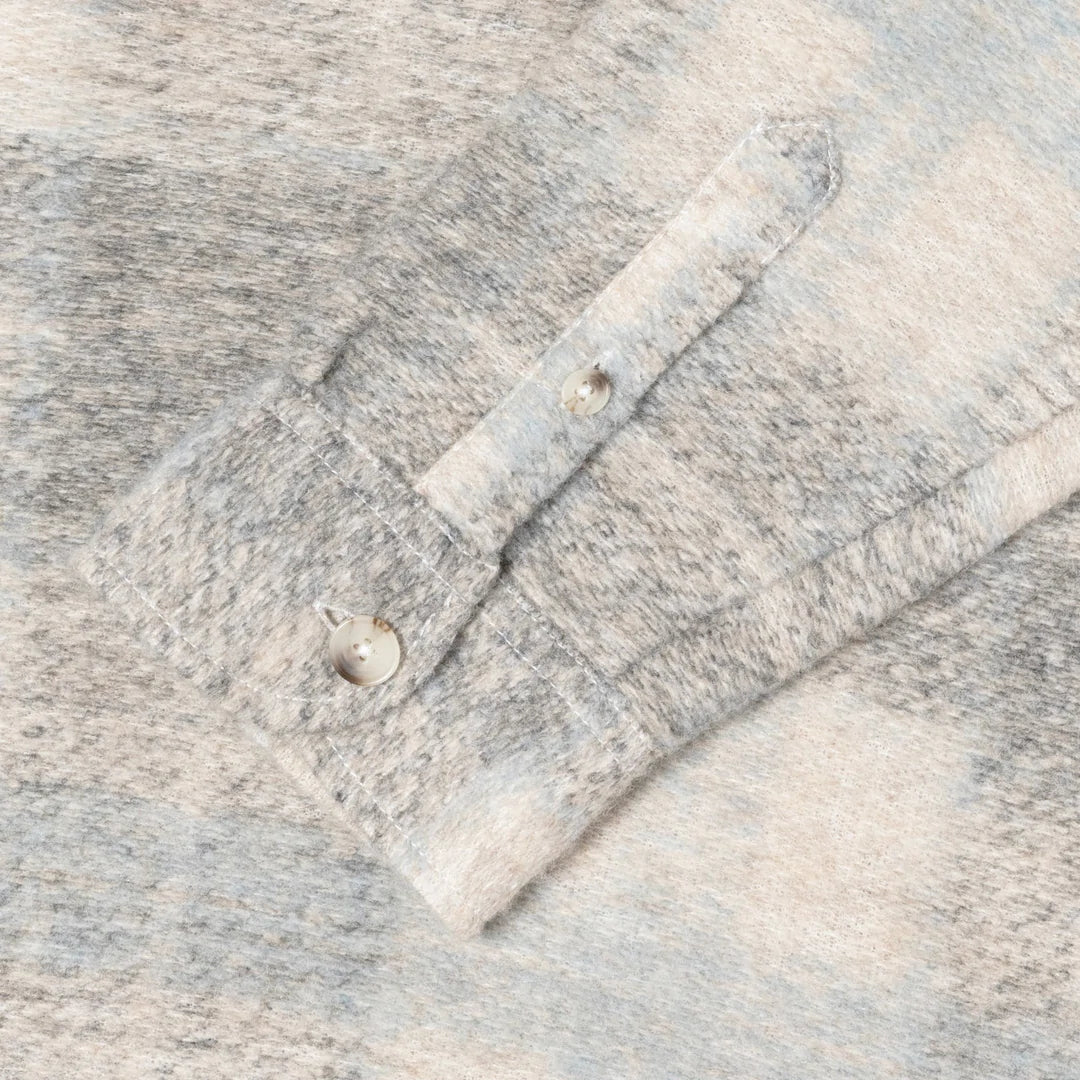 Plaid Knit Shirt - Grey