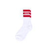 Stripe Crew Socks - White / Red