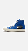 Comme des Garcons Play Peek-A-Boo High-Top Canvas Sneakers Blue