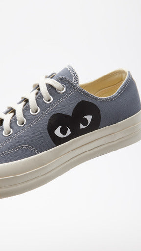 Comme des Garcons Play Peek-A-Boo Low-Top Canvas Sneakers Grey