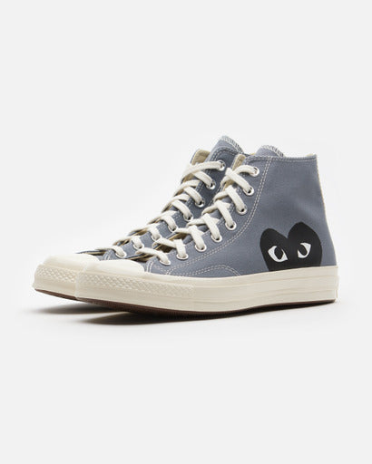 Comme des Garcons Play Peek-A-Boo High-Top Canvas Sneakers Grey