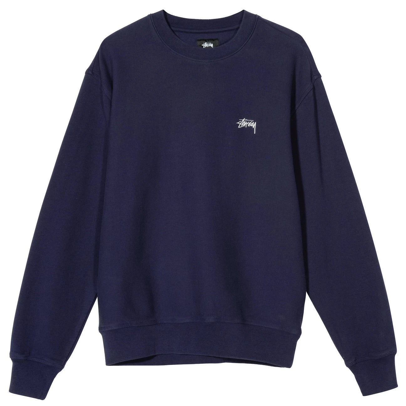 Unspoken | Stussy Overdyed Stock Logo Crew - Navy