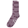 Dyed Stripe Ribbed Crew Socks - Lavender