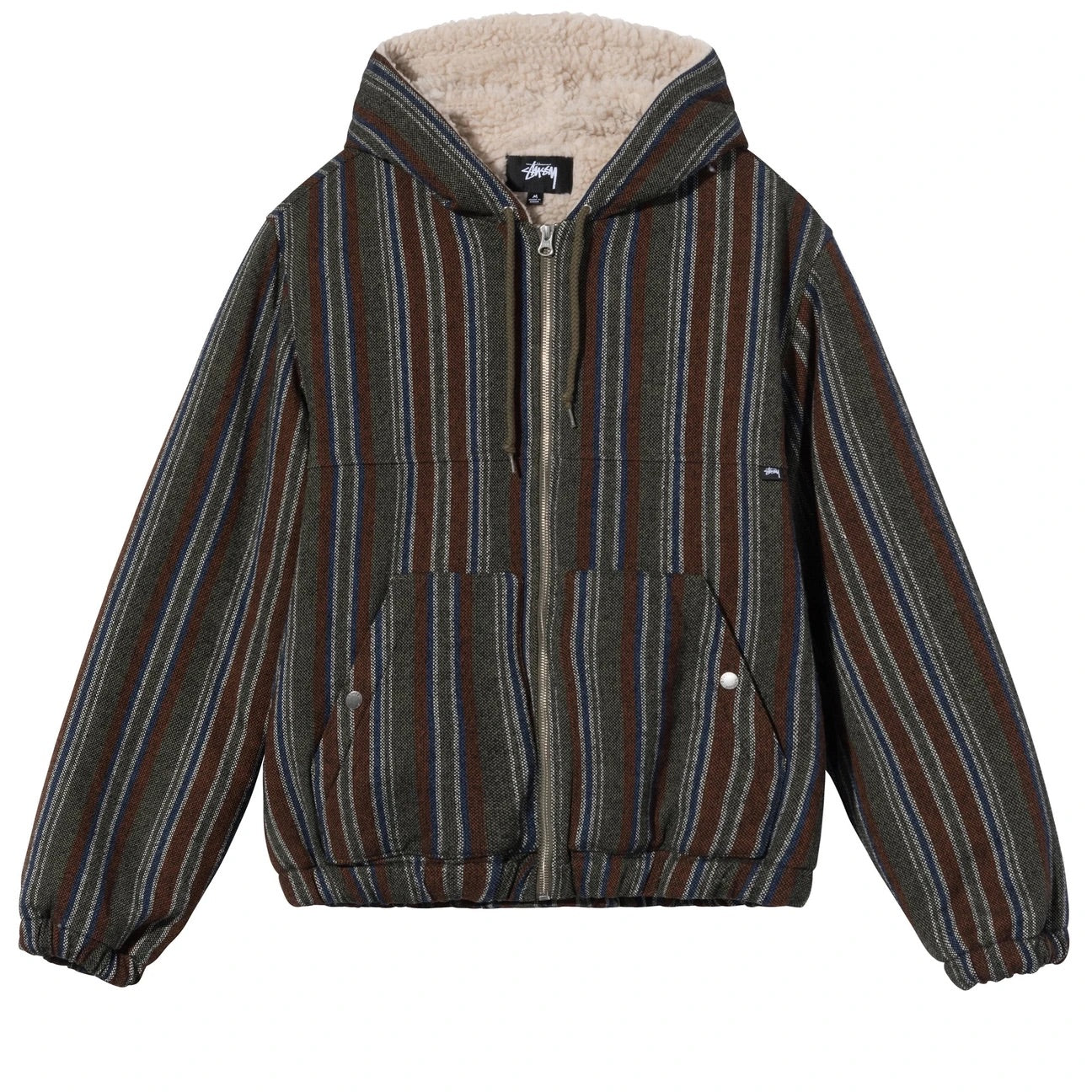 Unspoken | Stussy Wool Stripe Work Jacket - Olive