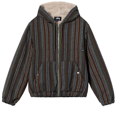 Wool Stripe Work Jacket - Olive